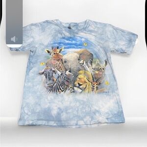 The Mountain Shirt Junior’s L Nature Animal Selfies Tie Dye Blue Elephant USA